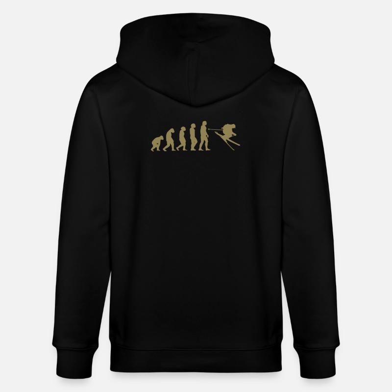 Ski Evolution Tshirt - Stanley/Stella CULTIVATOR  Unisex Organic Hooded Jacket - black