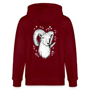 Astrologie Bélier Anniversaire - Veste à capuche bio CULTIVATOR Stanley/Stella Unisexe - bordeaux - Dos - Anna (173cm)