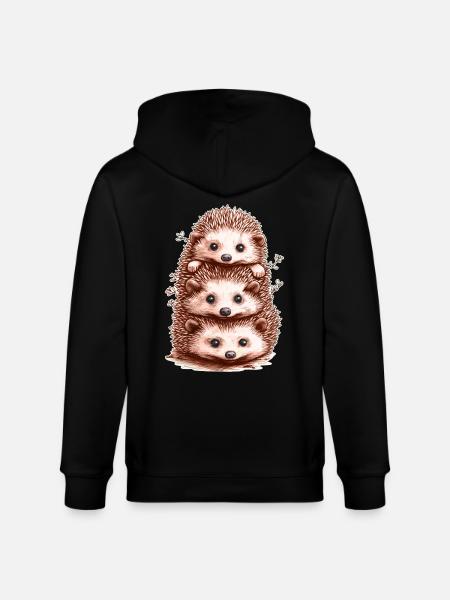 Lustige Igel - Stanley/Stella Unisex Bio-Kapuzenjacke CULTIVATOR - Schwarz
