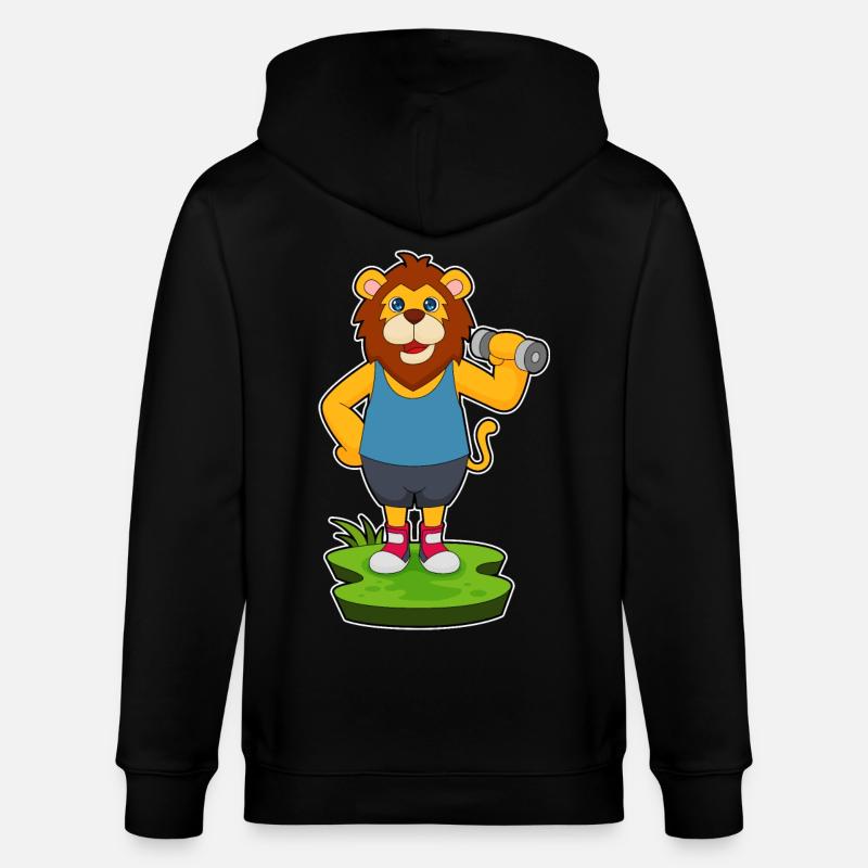 Lion Bodybuilder Haltère - Veste à capuche bio CULTIVATOR Stanley/Stella Unisexe - noir