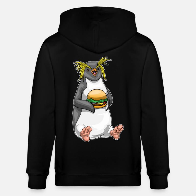 Pinguin Cheeseburger - Stanley/Stella Unisex Bio-Kapuzenjacke CULTIVATOR  - Schwarz