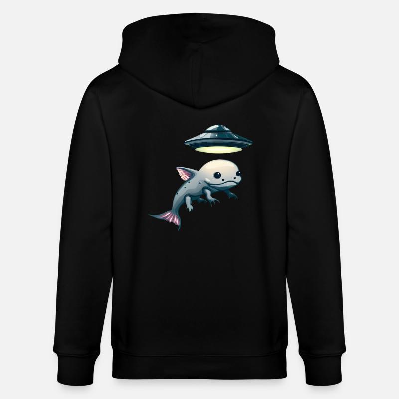 Enlèvement d’OVNI: Alien et Axolotl - Veste à capuche bio CULTIVATOR Stanley/Stella Unisexe - noir