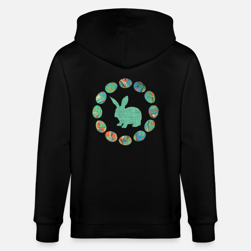 hase im eierkranz e 4 - Veste à capuche bio CULTIVATOR Stanley/Stella Unisexe - noir