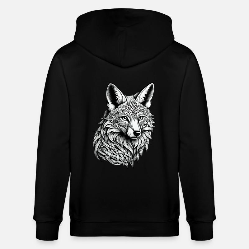 Renard celtique - Veste à capuche bio CULTIVATOR Stanley/Stella Unisexe - noir