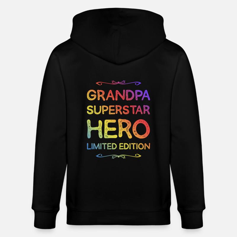 Bester Opa Held Spruch - Stanley/Stella Unisex Bio-Kapuzenjacke CULTIVATOR  - Schwarz