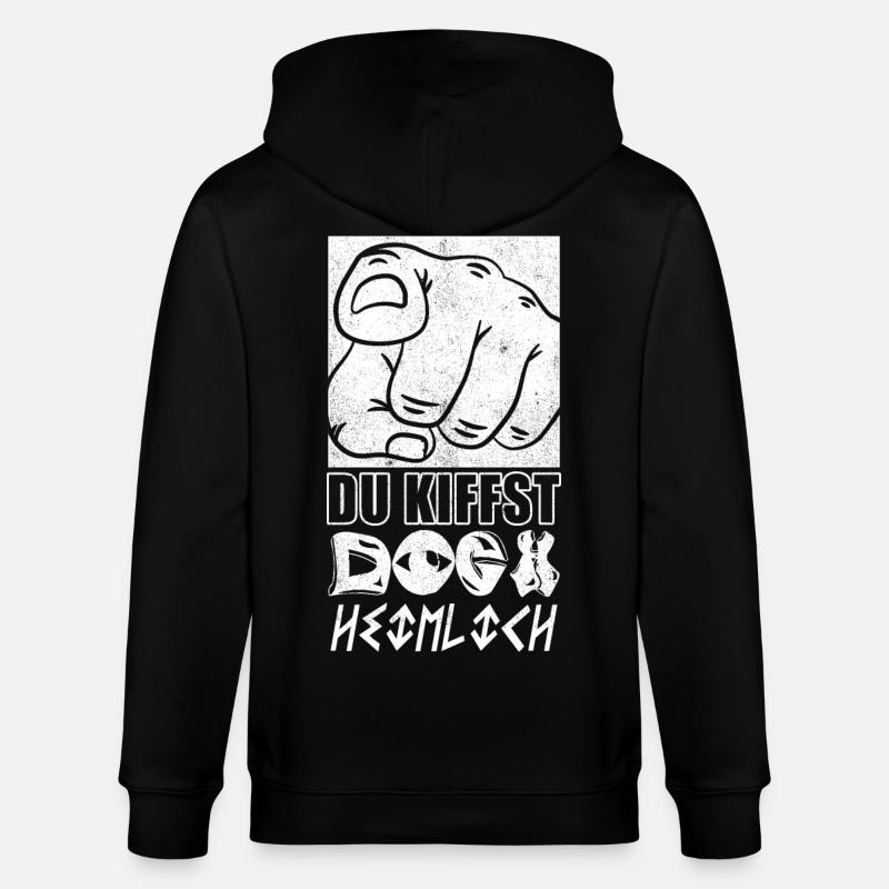 Du Kiffst doch Heimlich - Stanley/Stella Unisex Bio-Kapuzenjacke CULTIVATOR  - Schwarz