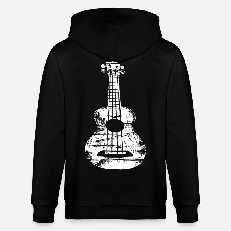 Ukulele Skizze - Stanley/Stella Unisex Bio-Kapuzenjacke CULTIVATOR - Schwarz