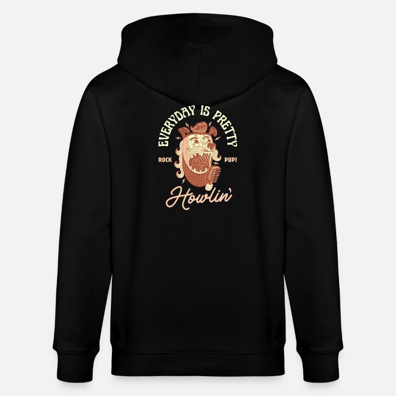 Everyday is Pretty Howlin' – Rockabilly Dog - Veste à capuche bio CULTIVATOR Stanley/Stella Unisexe - noir