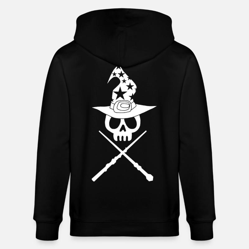 Crâne de magicien blanc - Veste à capuche bio CULTIVATOR Stanley/Stella Unisexe - noir