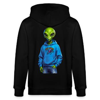 Außerirdischer - Stanley/Stella Unisex Bio-Kapuzenjacke CULTIVATOR  - Schwarz - Hinten - Anna (173cm)