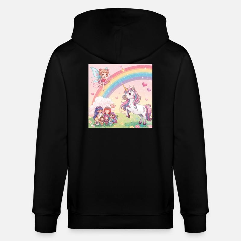 Regenbogenfee und Einhorn Traum - Stanley/Stella Unisex Bio-Kapuzenjacke CULTIVATOR  - Schwarz