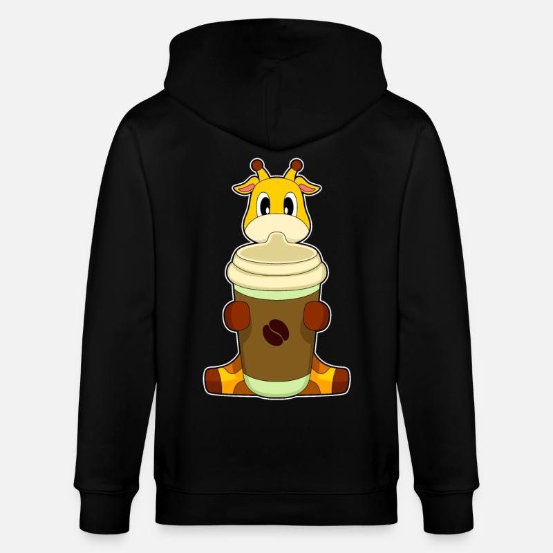 Café girafe à emporter - Veste à capuche bio CULTIVATOR Stanley/Stella Unisexe - noir