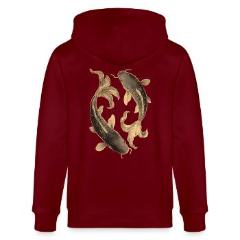 Koi - Stanley/Stella Unisex Bio-Kapuzenjacke CULTIVATOR  - Burgunderrot - Hinten - Anna (173cm)