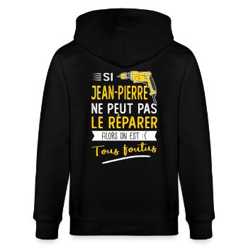 Si Jean pierre ne peut pas le réparer c'est foutus - Veste à capuche bio CULTIVATOR Stanley/Stella Unisexe - noir - Dos - Anna (173cm)