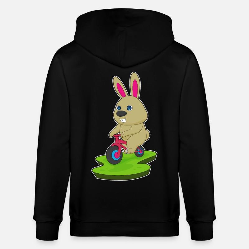 Lapin Vélo - Veste à capuche bio CULTIVATOR Stanley/Stella Unisexe - noir
