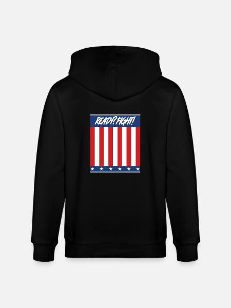 Ready? Fight! - Stanley/Stella CULTIVATOR Unisex Organic Hooded Jacket - black