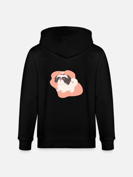 Dog with braid - Stanley/Stella CULTIVATOR  Unisex Organic Hooded Jacket - black