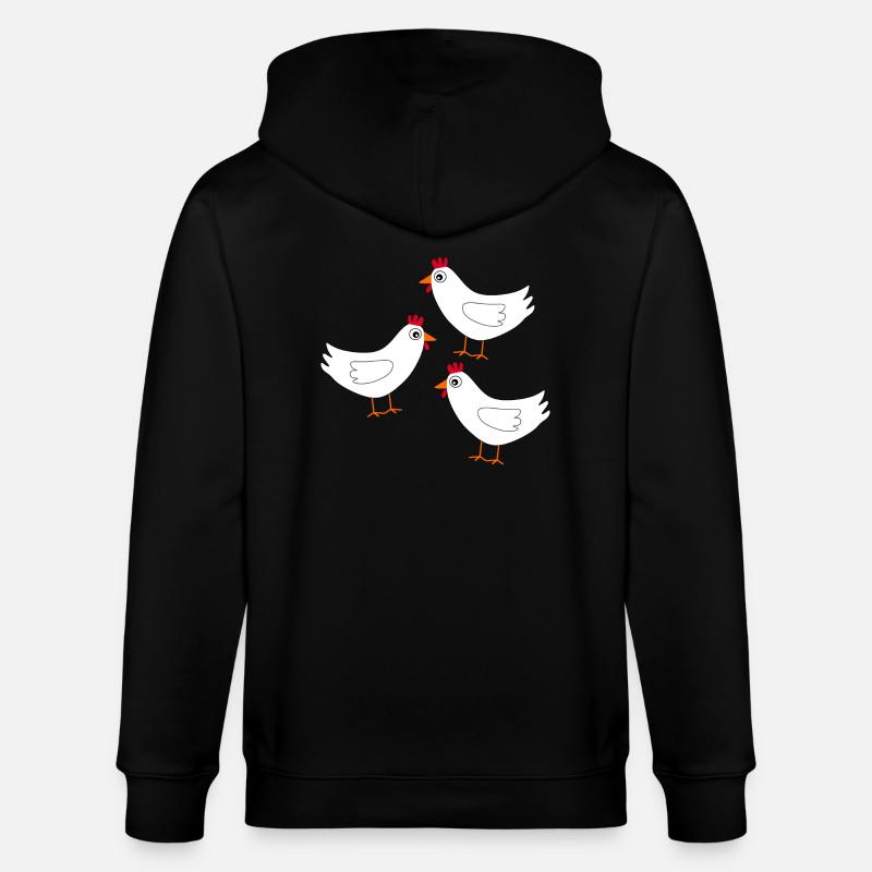 poulet blanc drôle - Veste à capuche bio CULTIVATOR Stanley/Stella Unisexe - noir