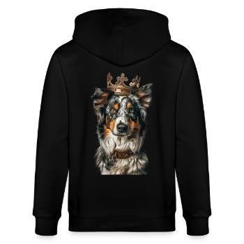 Australischer Schäferhund - Stanley/Stella Unisex Bio-Kapuzenjacke CULTIVATOR  - Schwarz - Hinten - Anna (173cm)