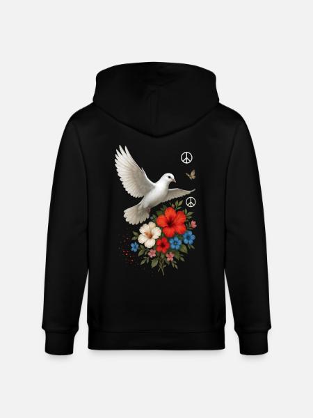 Weiße Taube - Stanley/Stella Unisex Bio-Kapuzenjacke CULTIVATOR - Schwarz
