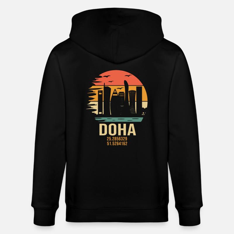 Katar Doha Doha Katar - Stanley/Stella Unisex Bio-Kapuzenjacke CULTIVATOR  - Schwarz