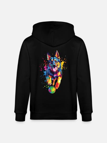 Deutscher Schäferhund - Stanley/Stella Unisex Bio-Kapuzenjacke CULTIVATOR  - Schwarz