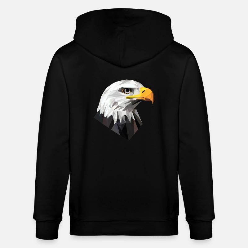 AdlerKopf Low Poly Logo Design - Stanley/Stella Unisex Bio-Kapuzenjacke CULTIVATOR  - Schwarz