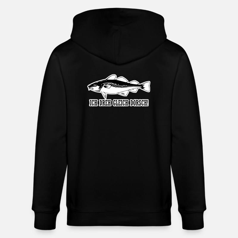 I turn equal to cod! - Stanley/Stella CULTIVATOR  Unisex Organic Hooded Jacket - black