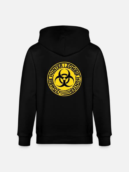 zombie hunter Halloween quote - Stanley/Stella CULTIVATOR Unisex Organic Hooded Jacket - black