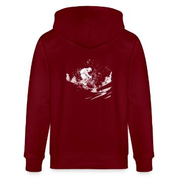 Skier Offroad Outdoor Powder Snow Style - Stanley/Stella CULTIVATOR  Unisex Organic Hooded Jacket - burgundy - Back - Anna (173cm)
