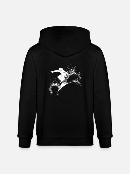 Powder Snow Jump Style Move Crazy Snowboard - Stanley/Stella CULTIVATOR Unisex Organic Hooded Jacket - black