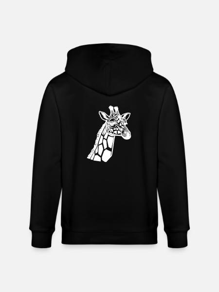 Elegante estilo de líneas de tatuaje de jirafa - Chaqueta con capucha ecológica unisex CULTIVATOR de Stanley/Stella - negro