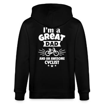 Ich bin ein toller Papa und ein starker Radfahrer - Stanley/Stella Unisex Bio-Kapuzenjacke CULTIVATOR  - Schwarz - Hinten - Anna (173cm)