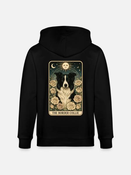 Border Collie - Stanley/Stella Unisex Bio-Kapuzenjacke CULTIVATOR  - Schwarz