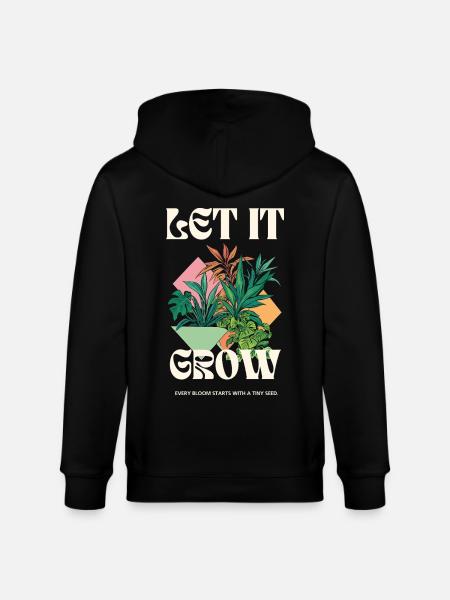 Let it grow - Plants - Stanley/Stella CULTIVATOR  Unisex Organic Hooded Jacket - black