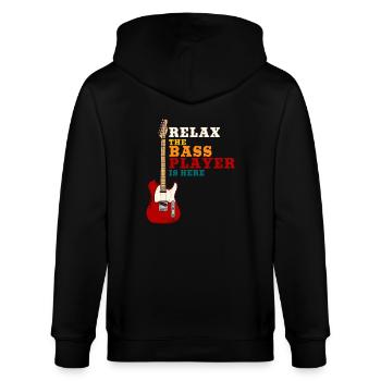 Bassist - Stanley/Stella Unisex Bio-Kapuzenjacke CULTIVATOR  - Schwarz - Hinten - Anna (173cm)