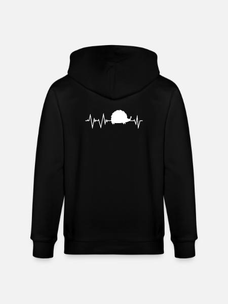 Hedgehog heartbeat - Stanley/Stella CULTIVATOR Unisex Organic Hooded Jacket - black