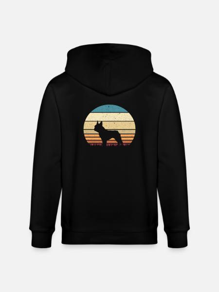 French Bulldog - Stanley/Stella CULTIVATOR Unisex Organic Hooded Jacket - black