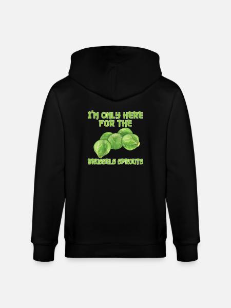 Funny Brussels sprouts gift - Stanley/Stella CULTIVATOR Unisex Organic Hooded Jacket - black