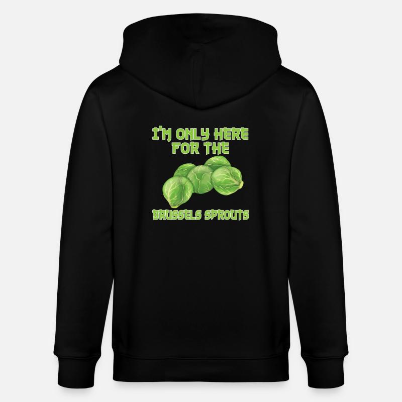Funny Brussels sprouts gift - Stanley/Stella CULTIVATOR  Unisex Organic Hooded Jacket - black