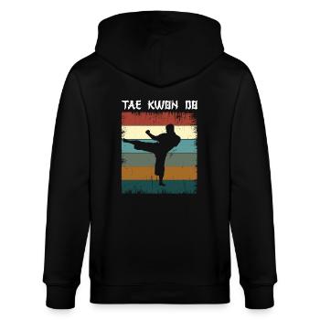 Tae Kwon Do - Stanley/Stella Unisex Bio-Kapuzenjacke CULTIVATOR  - Schwarz - Hinten - Anna (173cm)