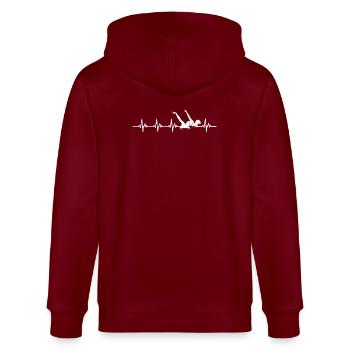 Synchronschwimmen Herzschlag - Stanley/Stella Unisex Bio-Kapuzenjacke CULTIVATOR  - Burgunderrot - Hinten - Anna (173cm)