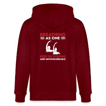 Synchronschwimmen Geschenk - Stanley/Stella Unisex Bio-Kapuzenjacke CULTIVATOR  - Burgunderrot - Hinten - Anna (173cm)