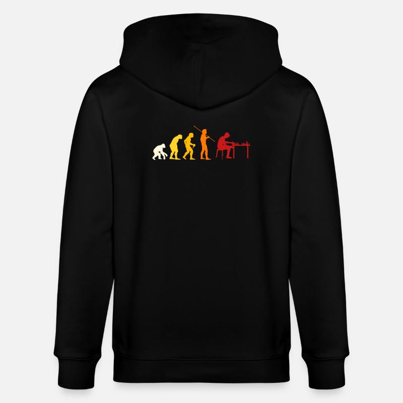 Évolution des échecs - Veste à capuche bio CULTIVATOR Stanley/Stella Unisexe - noir