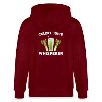 Celery Juice Whisperer - Stanley/Stella CULTIVATOR  Unisex Organic Hooded Jacket - burgundy - Back - Anna (173cm)