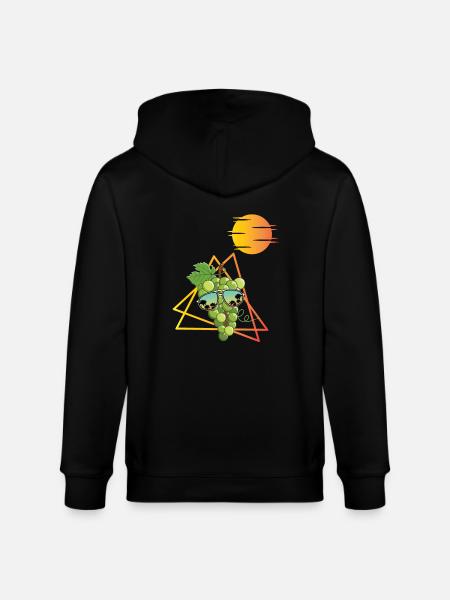 80s Green Grapes - Stanley/Stella CULTIVATOR Unisex Organic Hooded Jacket - black