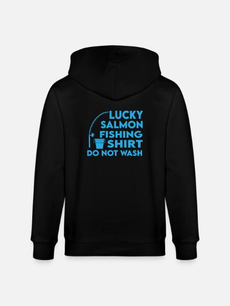 Happy Salmon Fishing Shirt - Stanley/Stella CULTIVATOR Unisex Organic Hooded Jacket - black