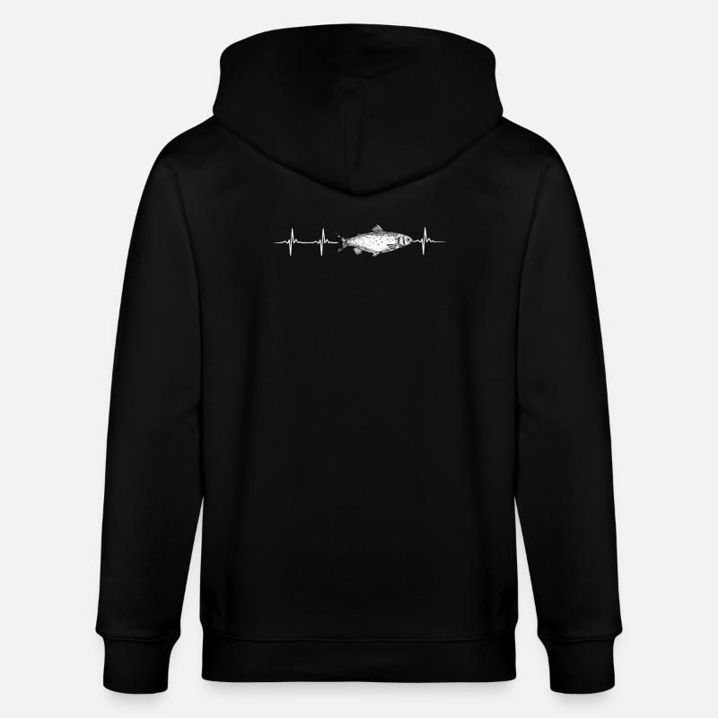 Lachs Herzschlag - Stanley/Stella Unisex Bio-Kapuzenjacke CULTIVATOR - Schwarz