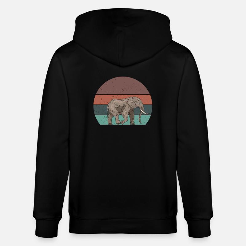 Eléphant rétro - Veste à capuche bio CULTIVATOR Stanley/Stella Unisexe - noir