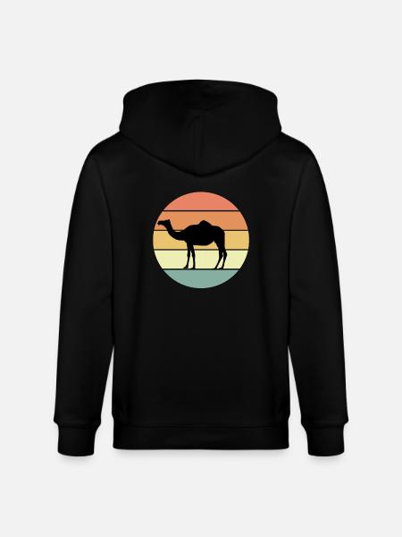 Retro Kamel Design - Stanley/Stella Unisex Bio-Kapuzenjacke CULTIVATOR  - Schwarz